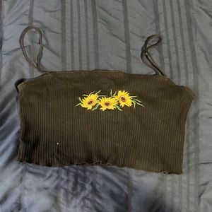 Sunflower Cropped Tank Top